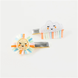 Meri Meri - Rainbow Sun & Cloud Hair clips - Gökkuşağı Güneş & Bulut Tokalar - 2li