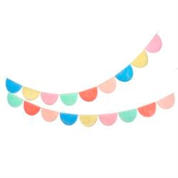 Meri Meri - Rainbow Tissue Paper Scallop Garlands - Gökkuşağı Yarım Ay Asılan Süs