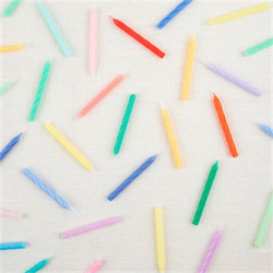 Meri Meri - Rainbow Twisted Mini Candles - Gökkuşağı Renk Kıvrımlı Mini Mumlar - 50Li