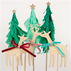 Meri Meri - Reindeer Family Cake Toppers - Ren Geyikleri Ailesi Pasta Süsü