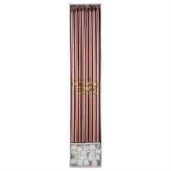 Meri Meri - Rose Gold Long Candles - Uzun Rose Gold Mum