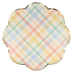 Meri Meri - Spring Plaid Dinner Plates - Bahar Yeri Tabaklar - L - 8li