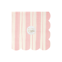 Meri Meri - Ticking Stripe Large Napkins - Kalın Çizgili Peçeteler - 16lı