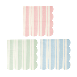 Meri Meri - Ticking Stripe Large Napkins - Kalın Çizgili Peçeteler - 16lı