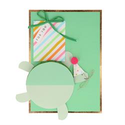 Meri Meri - Tortoise Honeycomb Card - Kaplumbağa Tebrik Kartı