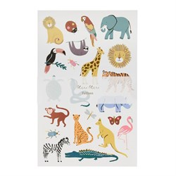 Meri Meri - Wild Animals Tattoo Sheet - Vahşi Hayvanlar Geçici Dövmeleri - 2li