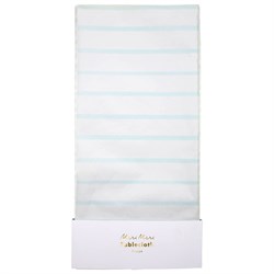Meri Meri - Mint Stripe Paper Tablecloth - Mint Çizgili Masa Örtüsü