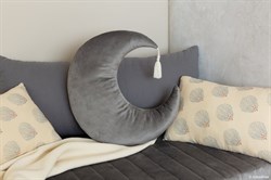 Pierrot Moon Kadife Yastık, Slate Grey