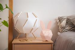 Pembe Tavşan Duvar Saati ve Gece Lambası