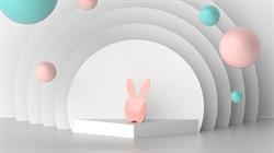 Pembe Tavşan Duvar Saati ve Gece Lambası