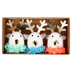 Meri Meri - Festive Reindeer Surprise Balls - Ren Geyiği Sürpriz Topları - 3lü