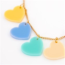 Meri Meri - Rainbow Hearts Necklace - Rengarenk Kalp Kolye
