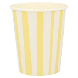 Meri Meri - Yellow Stripe Cups - Sarı Çizgili Bardaklar - 8li