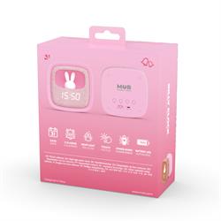 Şeker Pembe Tavşan Masaüstü Saati ve Gece Lambası