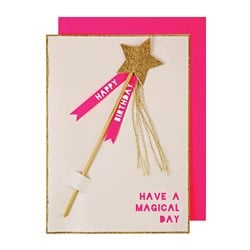 Meri Meri - Magic Wand Birthday Card - Sihirli Değnek Tebrik Kartı