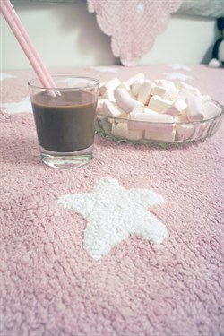 STARS Çocuk Odası Halısı Pembe/Beyaz