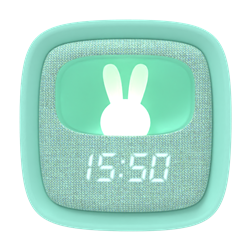 Turkuaz Tavşan Masaüstü Saati ve Gece Lambası