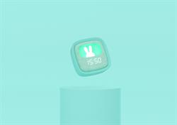 Turkuaz Tavşan Masaüstü Saati ve Gece Lambası