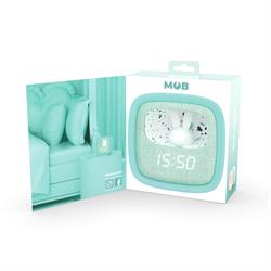 Turkuaz Terazzo Tavşan Masaüstü Saati ve Gece Lambası