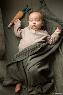 Wabi Sabi Çift Kat Muslin Battaniye , Vetiver