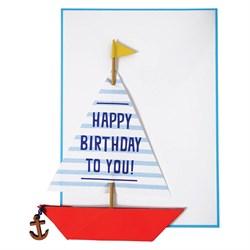Meri Meri - Sailing Boat Card - Yelkenli Tebrik Kartı