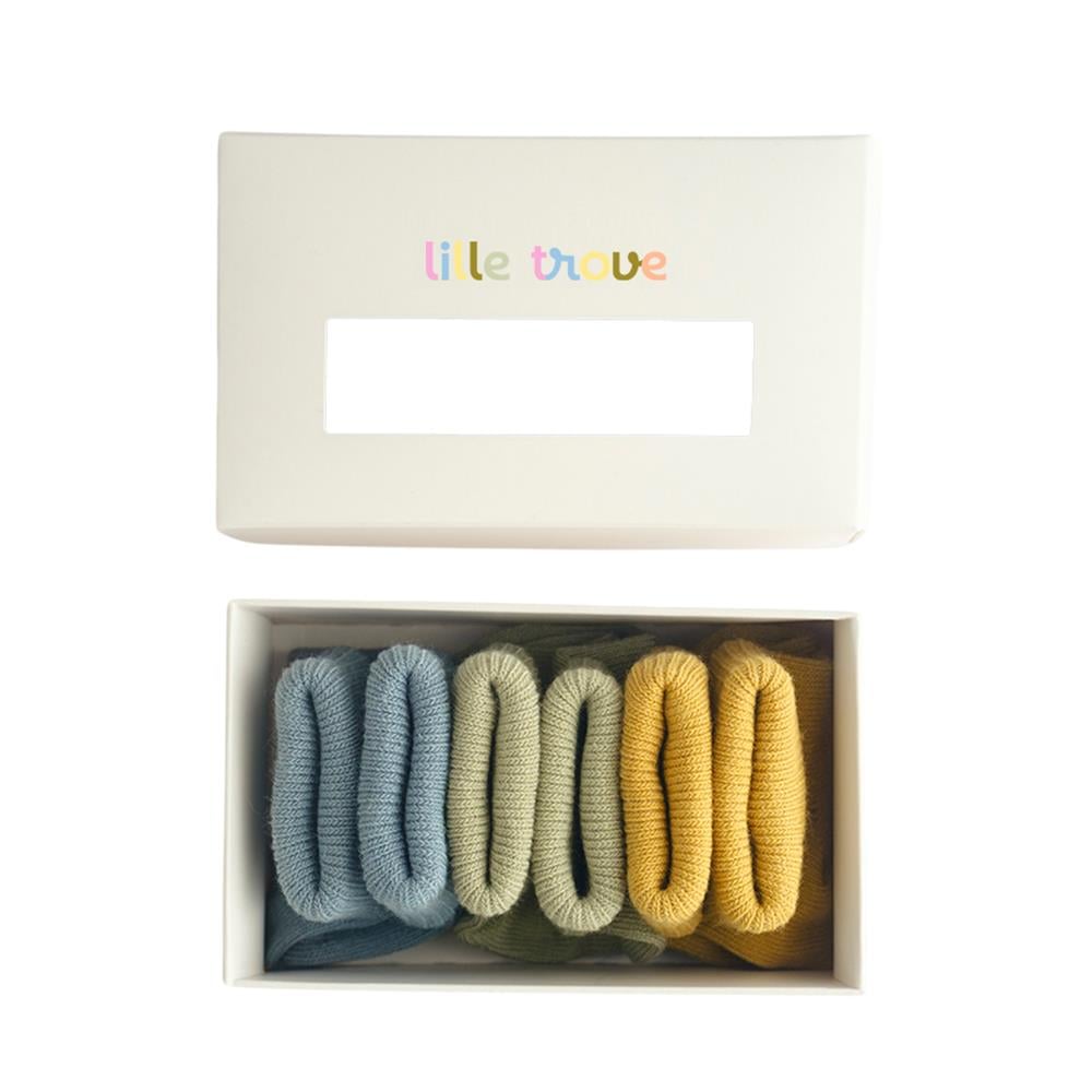 Lille Trove, Yenidoğan Çok Renkli Çorap 3lü Kutu / Hardal Kategorisiz Lille Trove