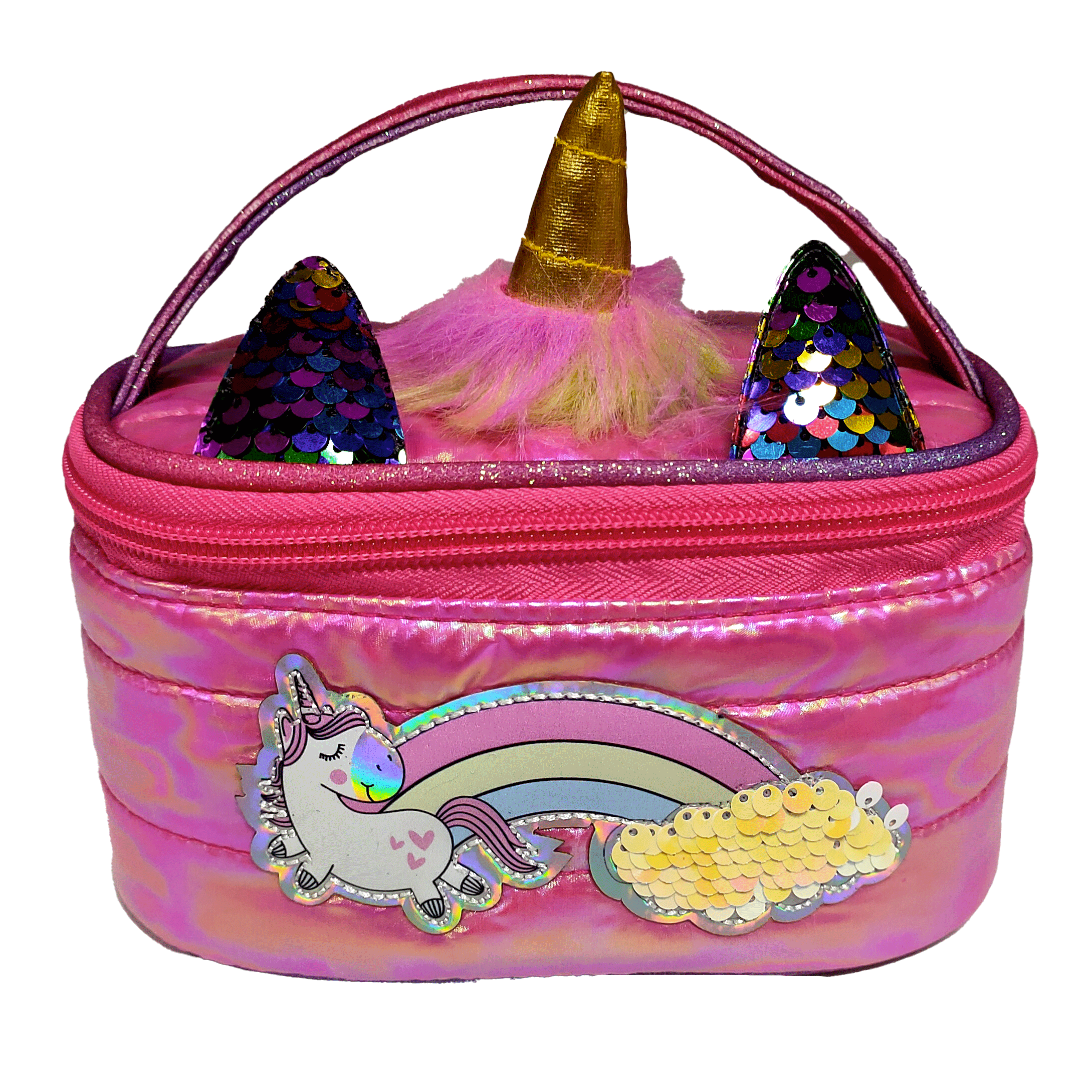 Puffer Unicorn Makyaj Çantası, Koyu Pembe Kategorisiz Girabrilla