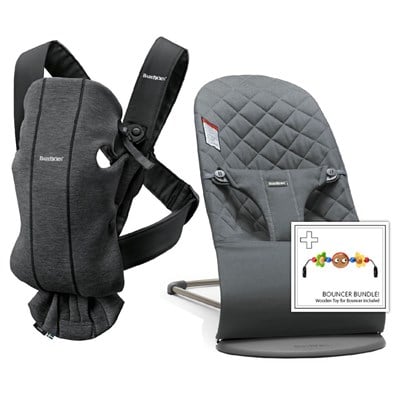 Babybjörn Balance Bliss Ana Kucağı Cotton Oyuncaklı /Anthracite & Kanguru Mini 3D Cotton Jersey / Charcoal Grey