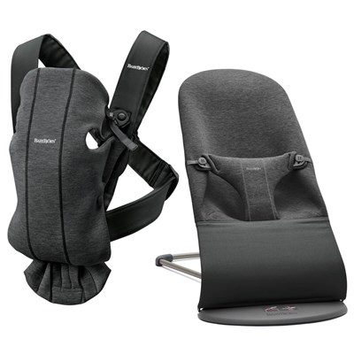 BabyBjörn Bliss Ana Kucağı & Kanguru Mini 3D Cotton Jersey Yenidoğan Seti / Charcoal Grey