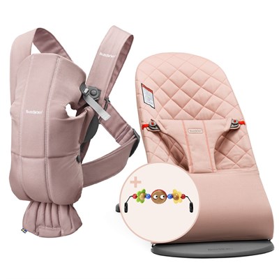 BabyBjörn Bliss Ana Kucağı Cotton Oyuncaklı / Old Rose & Kanguru Mini 3D Cotton / Dusty Pink