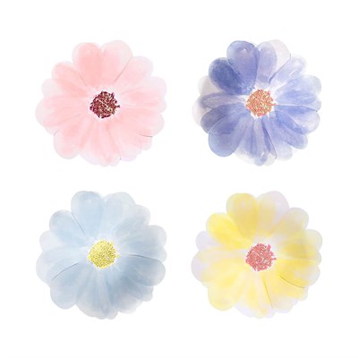 Meri Meri - Flower Garden Plates - Çiçek Bahçesi Tabaklar - S - 8'li