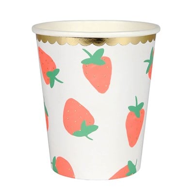 Meri Meri - Strawberry Party Cups - Çilek Bardak
