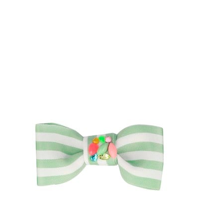 Meri Meri - Blue Stripe Bow Hair Clip - Mavi Çizgili Fiyonk Toka