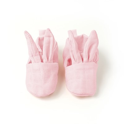 Deux  Lapins Innocent Pink Tavşan Kulaklı Müslin Bebek Patik 0-6 Ay Bebek Patik