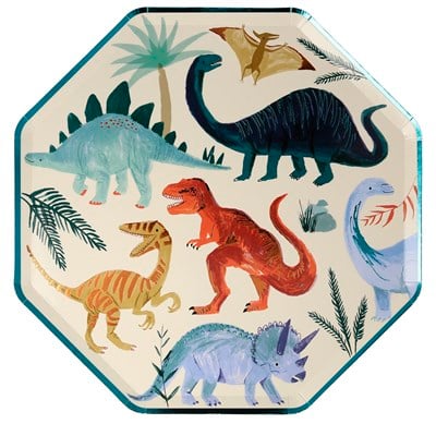 Meri Meri - Dinosaur Plates - Dinozor Tabak - 8'li