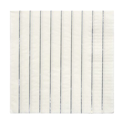 Meri Meri - Silver Stripe Napkins - Gümüş Çizgili Peçeteler - L - 16'lı