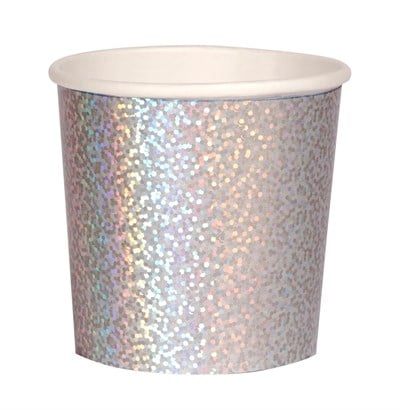Meri Meri - Silver Sparkle Cups - Gümüş Parıltılı Bardak - S