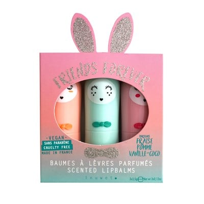 Inuwet Bunny Dudak Balmı 3'lü set, Aqua Glitter Oje & Ruj Inuwet
