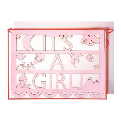 It'S A Girl Tebrik Kartı
