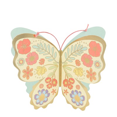 Meri Meri - Floral Butterfly Card - Çiçekli Kelebek Tebrik Kartı