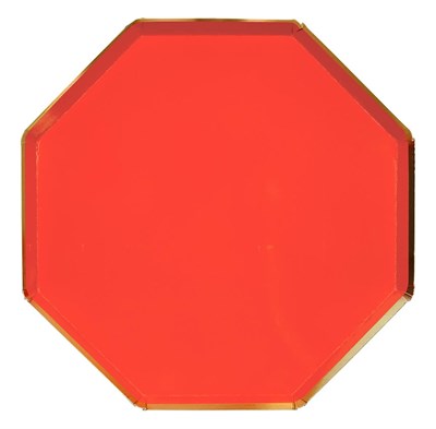 Meri Meri - Red Plates - Kırmızı Tabaklar L - 8'li
