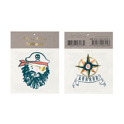 Meri Meri - Pirate Tattoos - Korsan Geçici Dövme - S