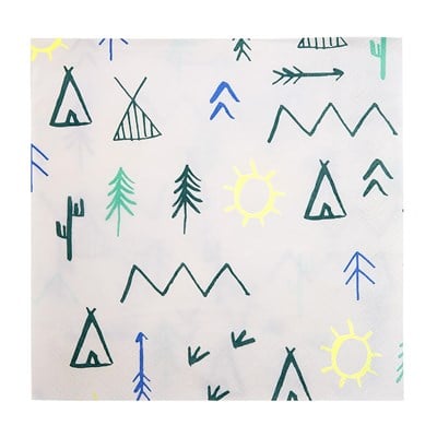 Meri Meri - Let's Explore Napkins - Kamp Peçete - L