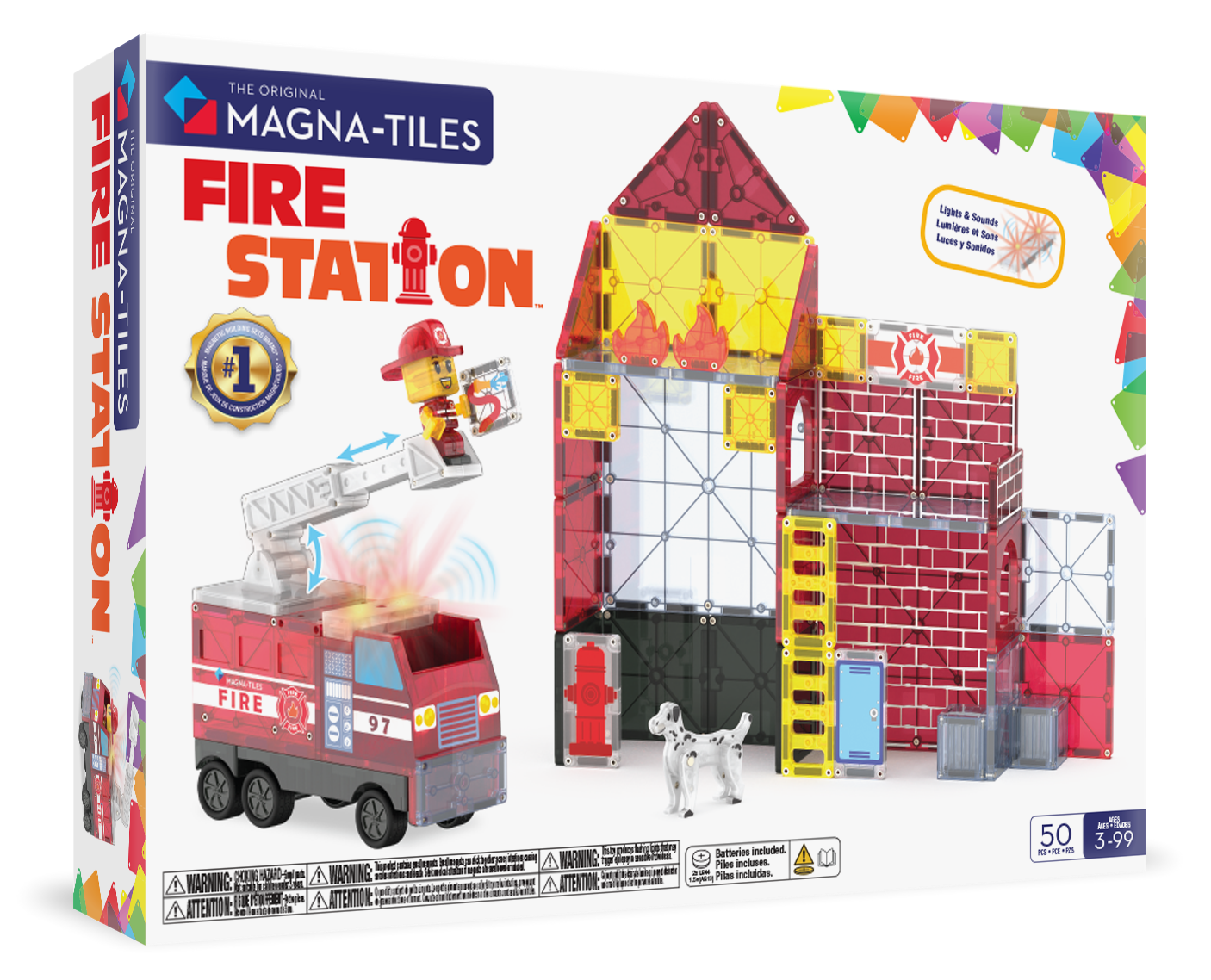 MAGNA-TILES® - Fire Station - 50 Parça