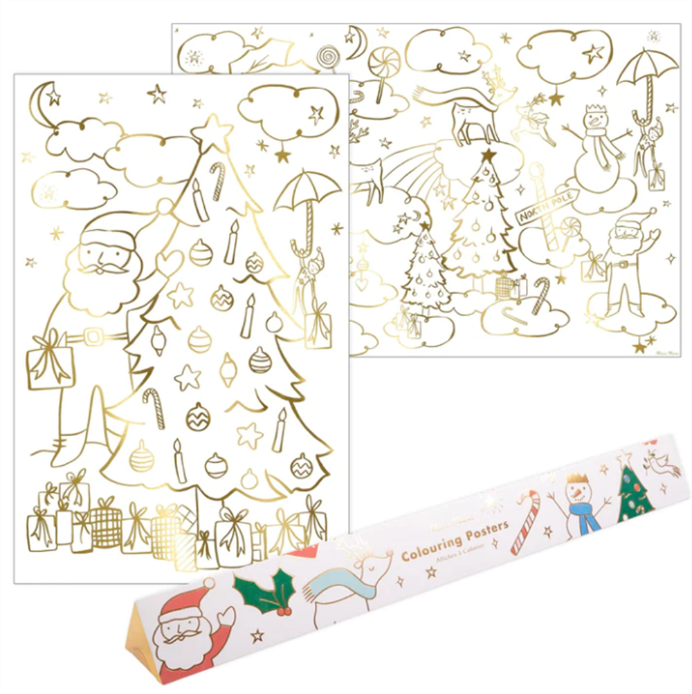 Meri Meri - Christmas Colouring Posters - Yeni Yıl Boyama Posterleri (2'li)