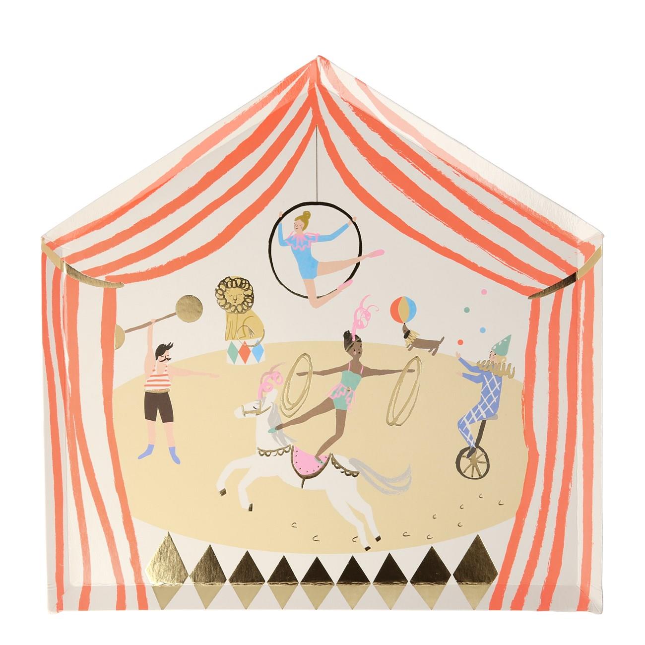 Meri Meri - Circus Parade Plates - Sirk Tabak - 8'li