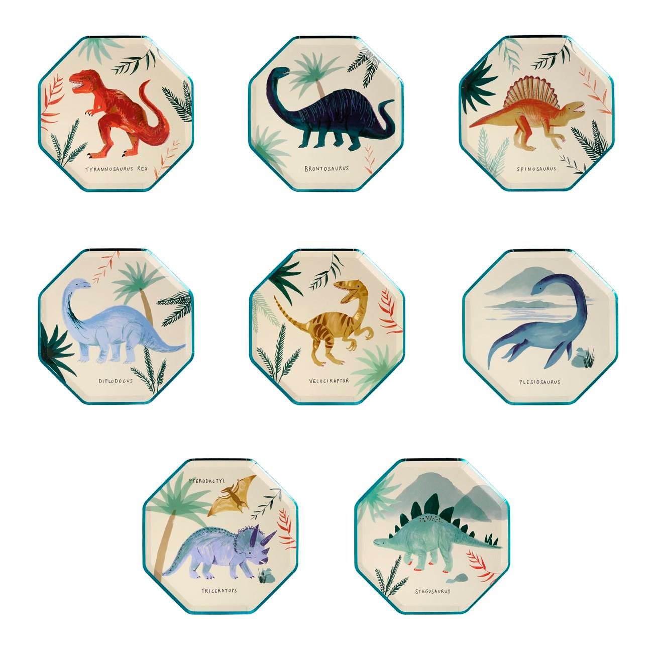 Meri Meri - Dinosaur Plates - Dinozor Tabak