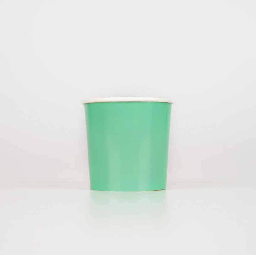 Meri Meri - Emerald Green Cups - Zümrüt Yeşili Bardaklar (x8)