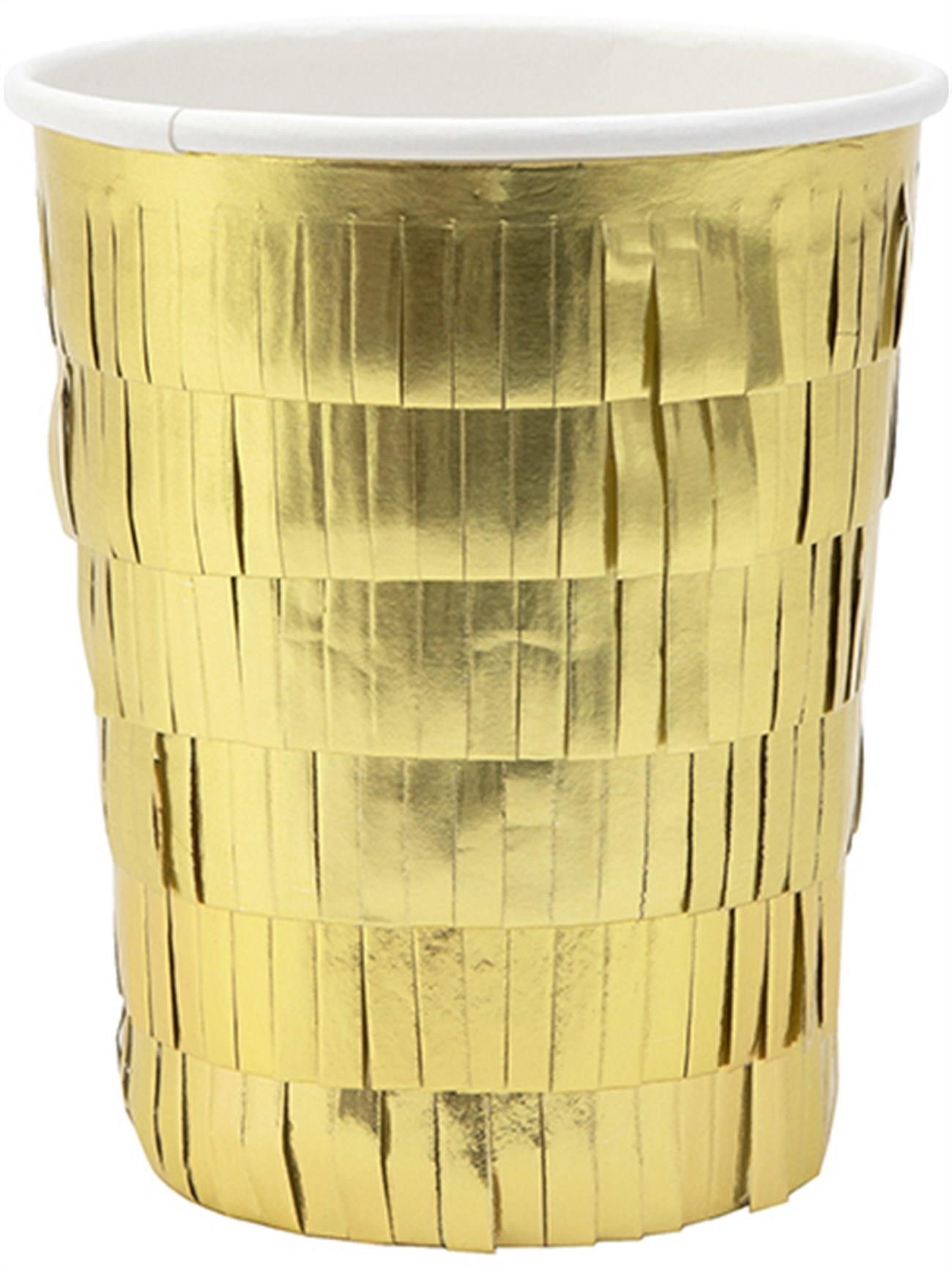 Meri Meri - Gold Fringe Party Cups - Altın Saçaklı Bardaklar