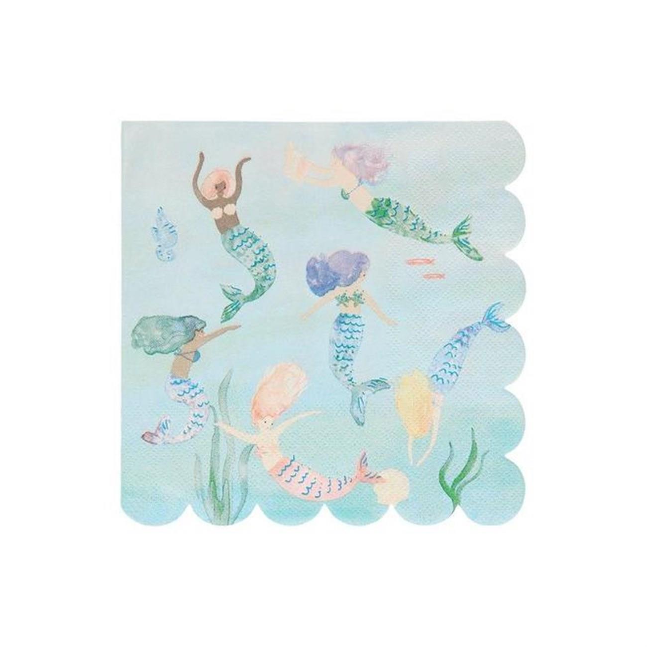 Meri Meri - Mermaids Napkins - Deniz Kızı Peçeteler